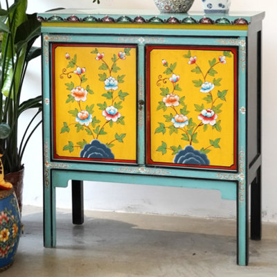 Commode peinte peinte rétro classique