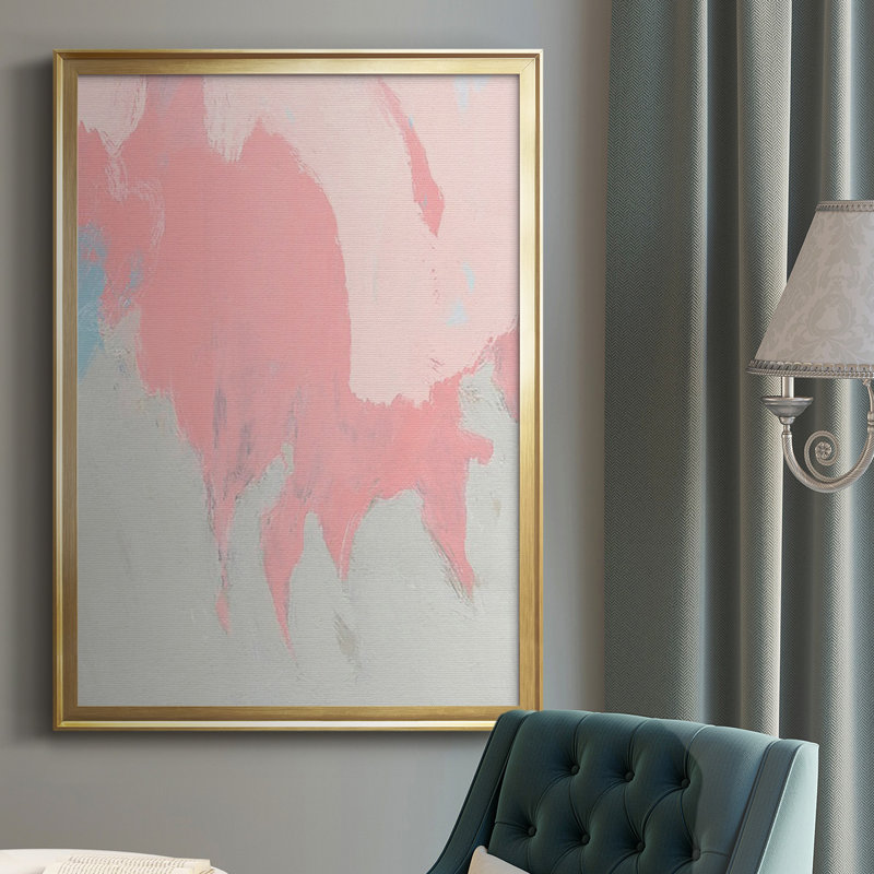 «Blush Abstract II», reproduction d'un seul cadre, Encadrement doré, H 42,5 po x l 30,5 po x P 1 po