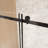 Frameless Single Sliding Shower Door  56-60 "W X 76" H, 1/4 "(6 Mm) Clear Tempered Glass, Explosion Proof Film, Stainless Steel Handle Square Tube Track ,Matte Black-122371881