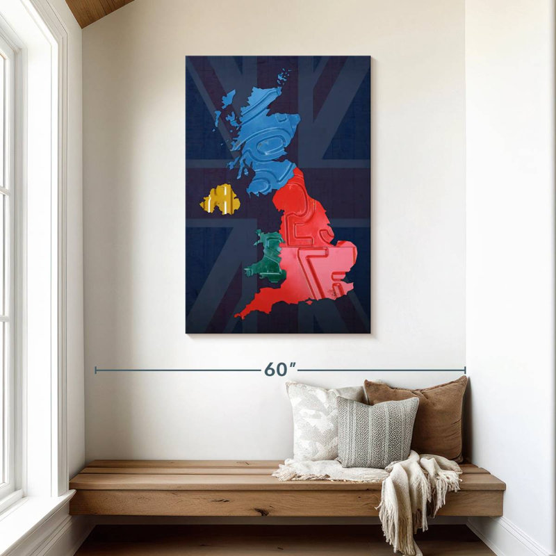 Aliaz UK Map, 45" H x 30" W