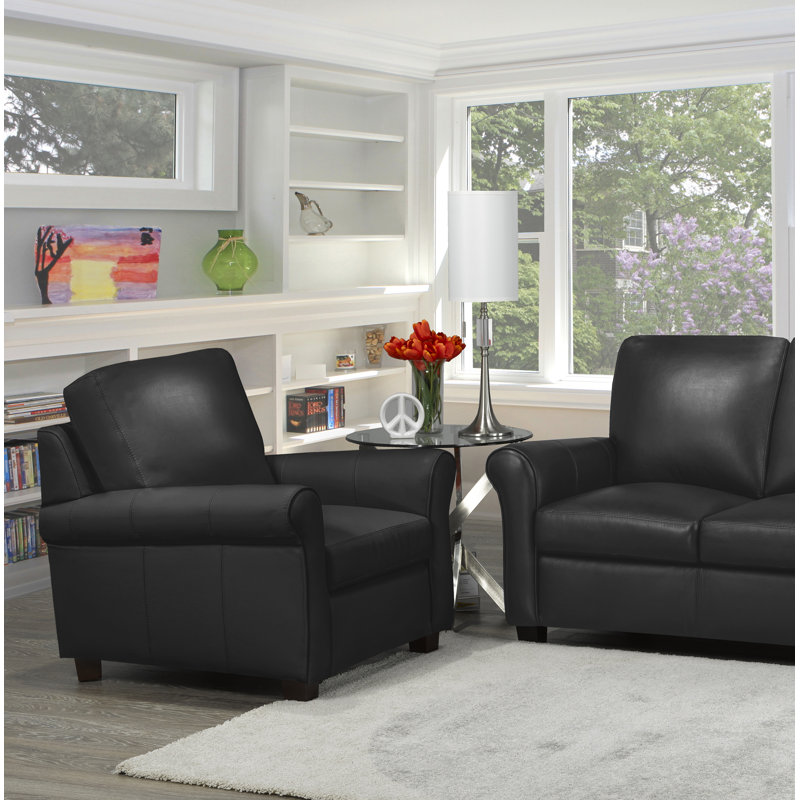 Fauteuil Ambrie, Cuir corbeau