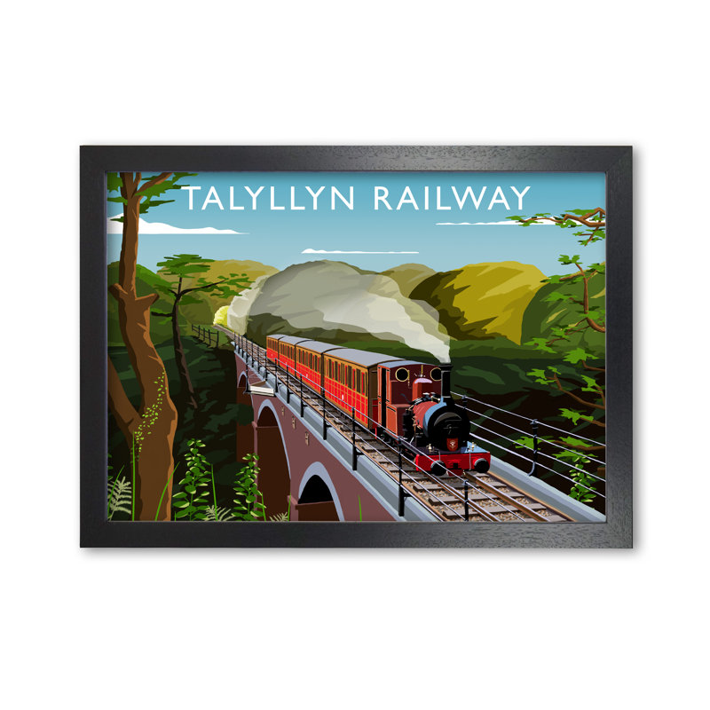 Talyllyn Railway by Richard O'Neill - Print, 21cm H x 29.7cm W x 3cm D, Black Framed