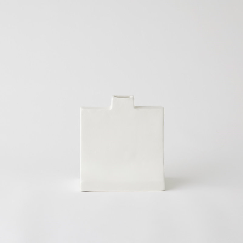 Icon Vase-Matte White, 9.75" H x 8.75" W x 5.25" D
