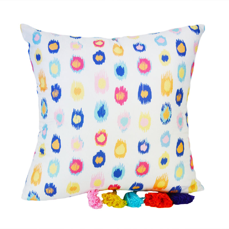 Tassels Reversible Throw Pillow