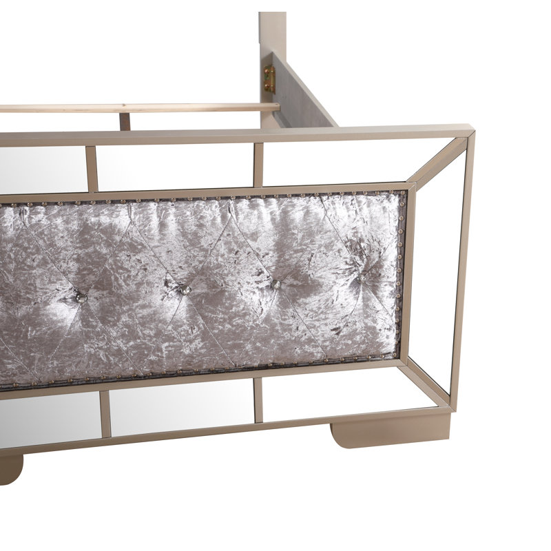 Lit sommier simple Hollywood, champagne argenté, Lit simple, Champagne argenté