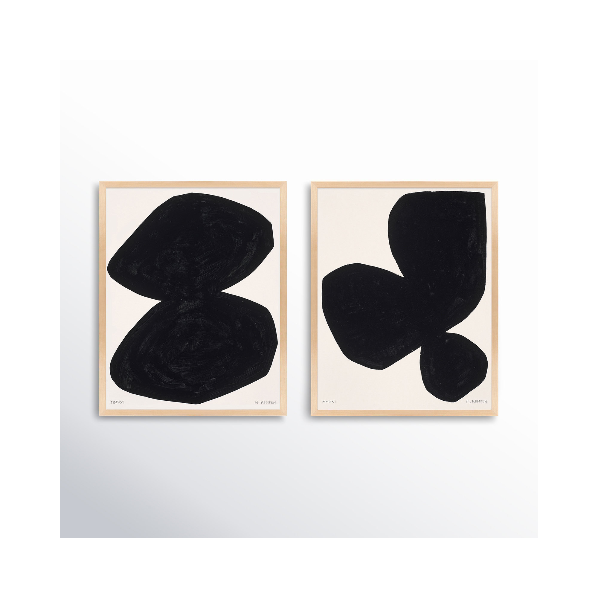 Module On White. Set Of 2 by Michael Kempen, 38" H x 30" W x 1.25" D, Maple Wood