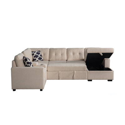 Multifunctional Modular L - Shaped Sectional Sofa with Built - in Cup Holders, Hidden Storage Compartments and Convertible Seating Design