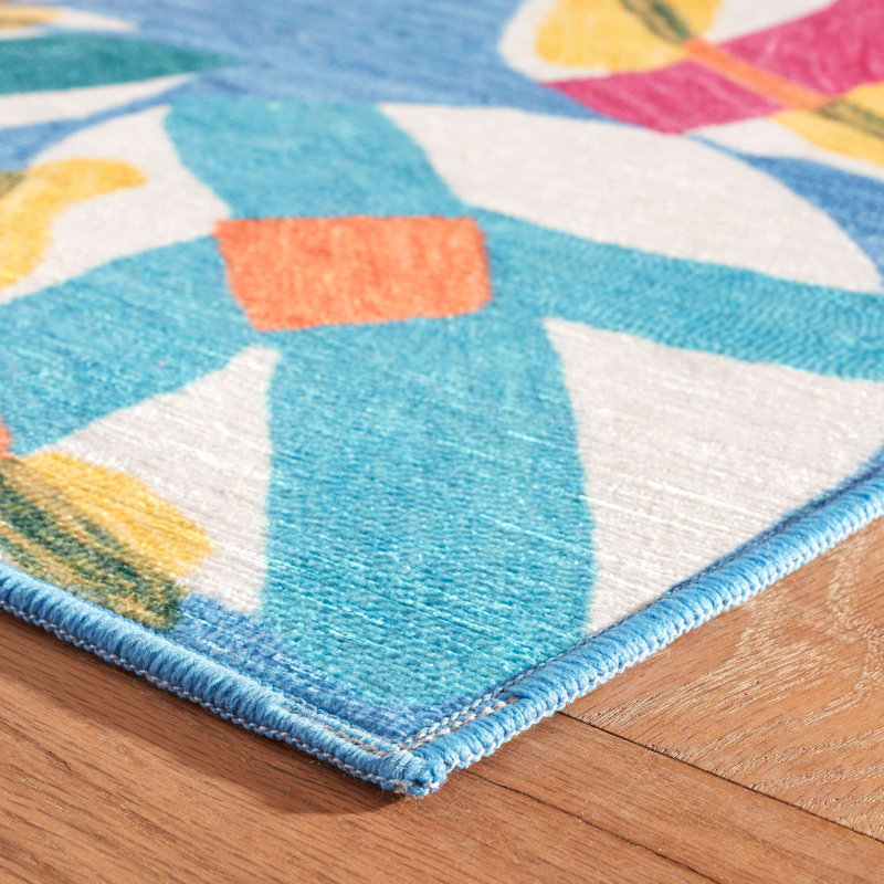 Lily Pad Spring Machine Washable Rug, Rectangle 3' x 5'