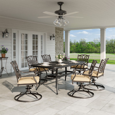 6-person Outdoor Dining Set With Swivel Chair by Bloomsbury Market