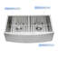 36 Inch Farmhouse Apron Front 50/50 Equal Double Bowl Kitchen Sink 18 Gauge SUS304 Stainless Steel Kitchen Sink