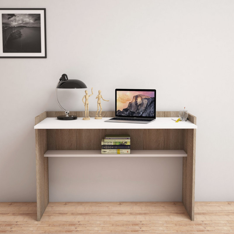 Bureau Wilford, Noyer / blanc, H 31,5 po x l 46,46 po x P 22,83 po