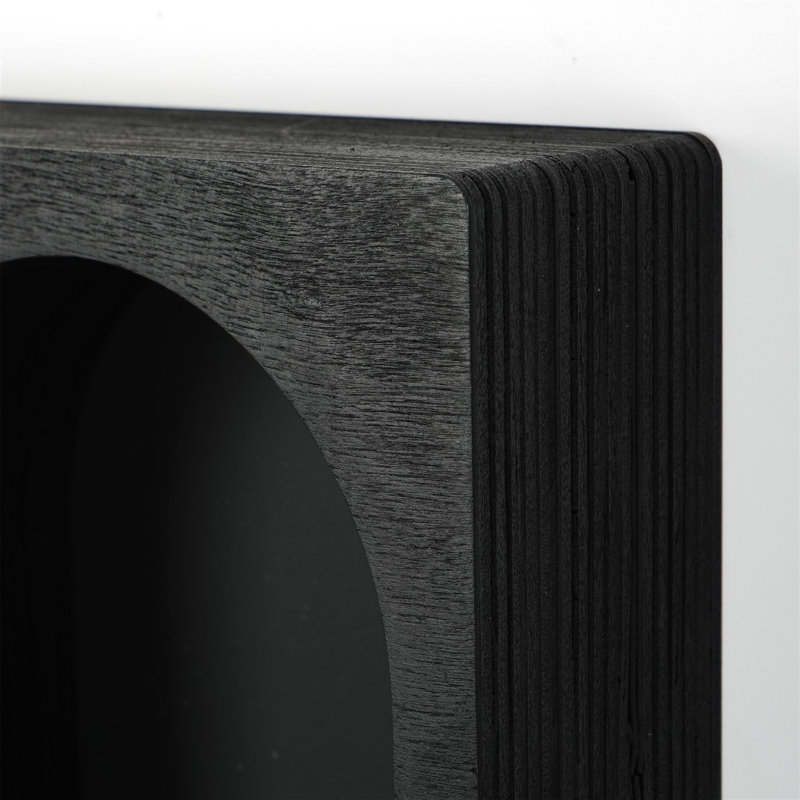 Colesen Modern Black Wall Shelf, 13.8 x 9.1 x 2.4 inches | 100% Solid Wood Construction, Multiple Shelves | Stylish Wall-Mounted Design for Home & Office | Durable, Elegant, and Functional Storage Solution
