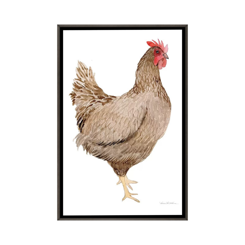 «Life on the Farm: Chicken Element III» par Kathleen Parr McKenna - reproduction, H 40 po x l 26 po x P 1,5 po, Aucun mat