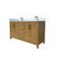 Meuble-lavabo de salle de bain avec double lavabo et comptoir Carrara