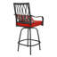 Ensemble de bar extérieur pivotant en métal 3 pièces avec trou pour parasol et coussins rembourrés 