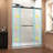 55"-60" W X 76" H Matte Black Reversible Installation Double Bypass Sliding Shower Door Easy Installation Frameless Shower Door,5/16"(8MM) Tempered Glass With Nano Explosion-Proof Film-125316944