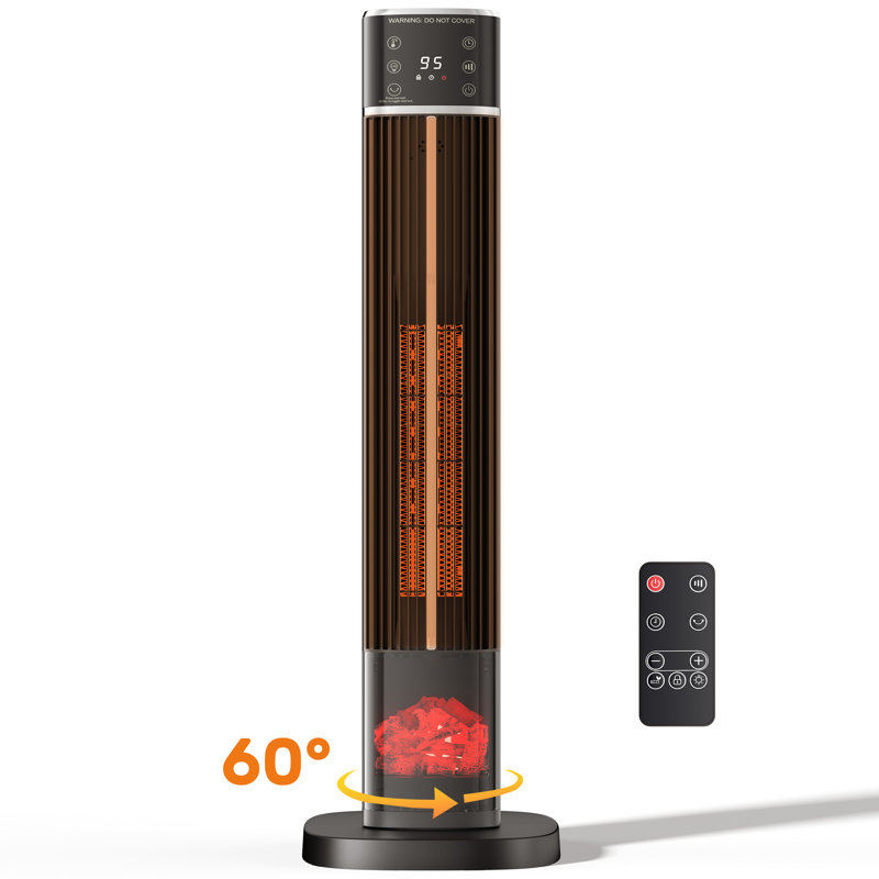 Smugdesk.com 1500 W 5000 BTU Electric Tower Space Heater, Black