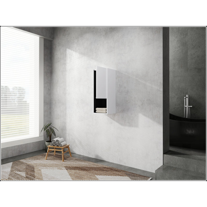 Armoire de salle de bain moderne moderne de 12 pouces avec portes à fermeture douce et fixation flottante pour des solutions de rangement élégantes