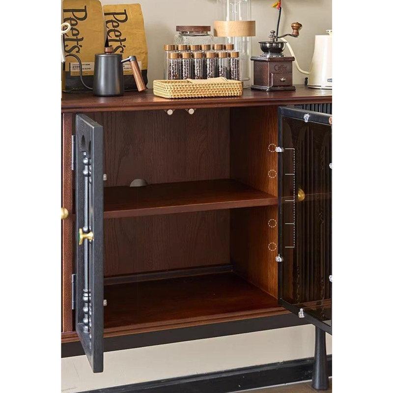 French Retro Rolling Shutter Door Buffet Table