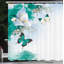 Ensemble de rideau de douche floral et crochets-94822030-94831140