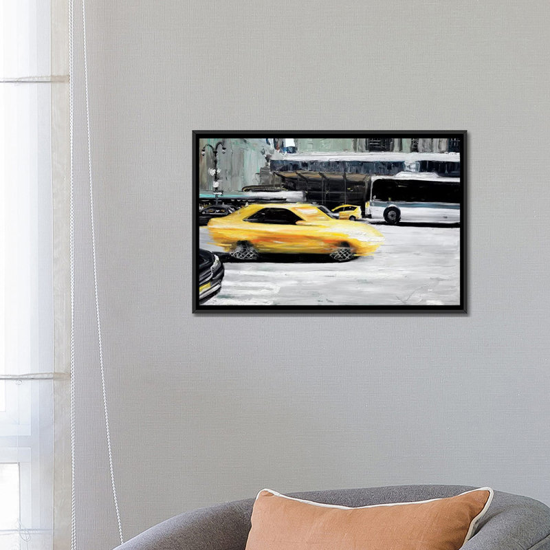 « speed », impression sur toile, H 18 po x l 26 po x P 1,5 po, Pas de tapis, Toile avec cadre noir