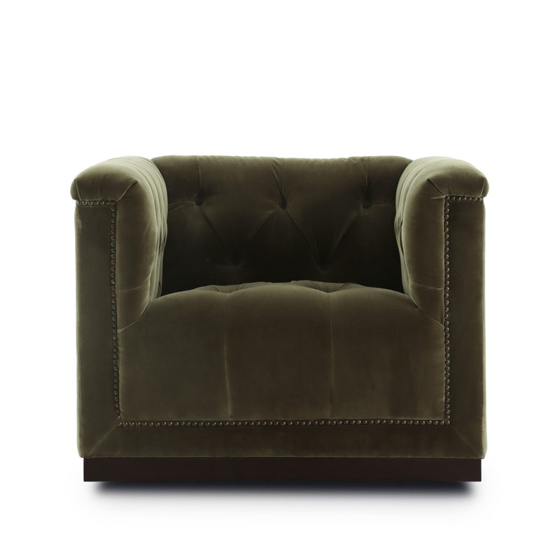 Maxx Swivel Chair, Surrey Olive Velvet