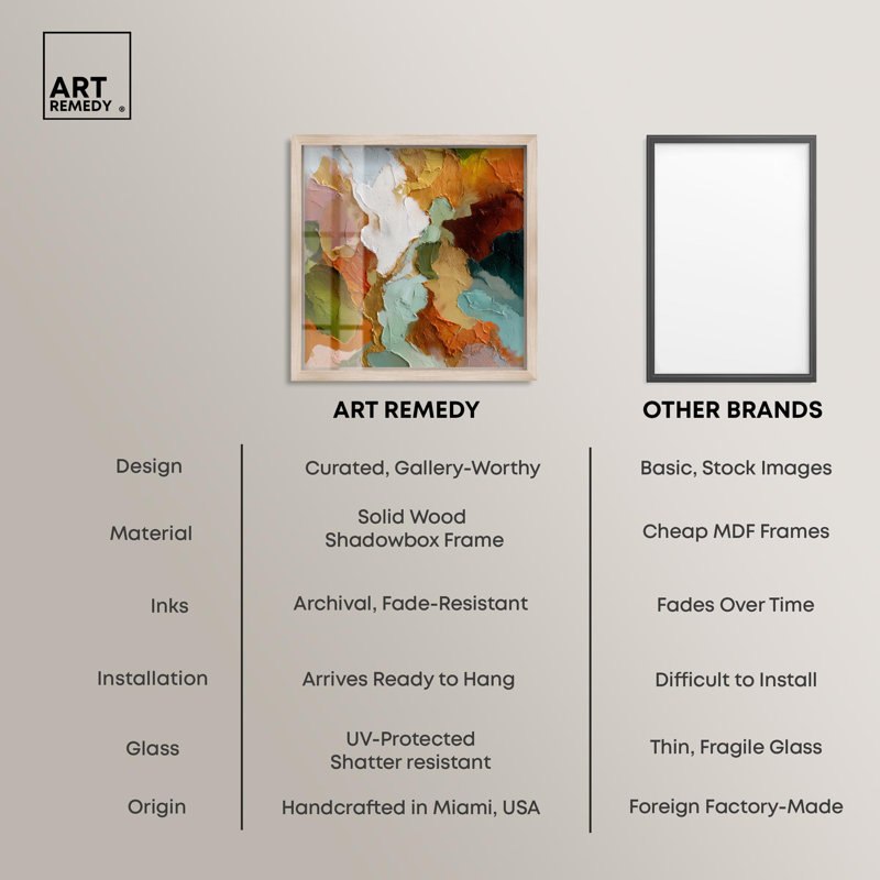 «Earthen Flow I», art mural Boho par taupe par Art Remedy, cadre blond, 13 x 13, H 13 po x l 13 po, Cadre blond
