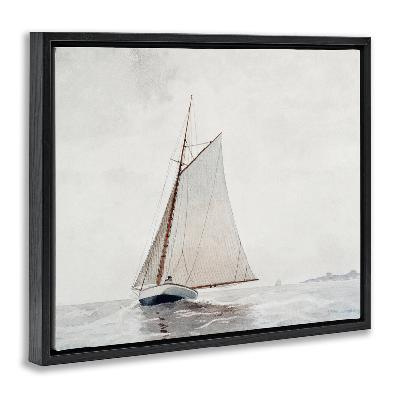 Art mural sur toile flottant Timeless Sea, Cadre flottant noir de jais, H 17 po x l 21 po