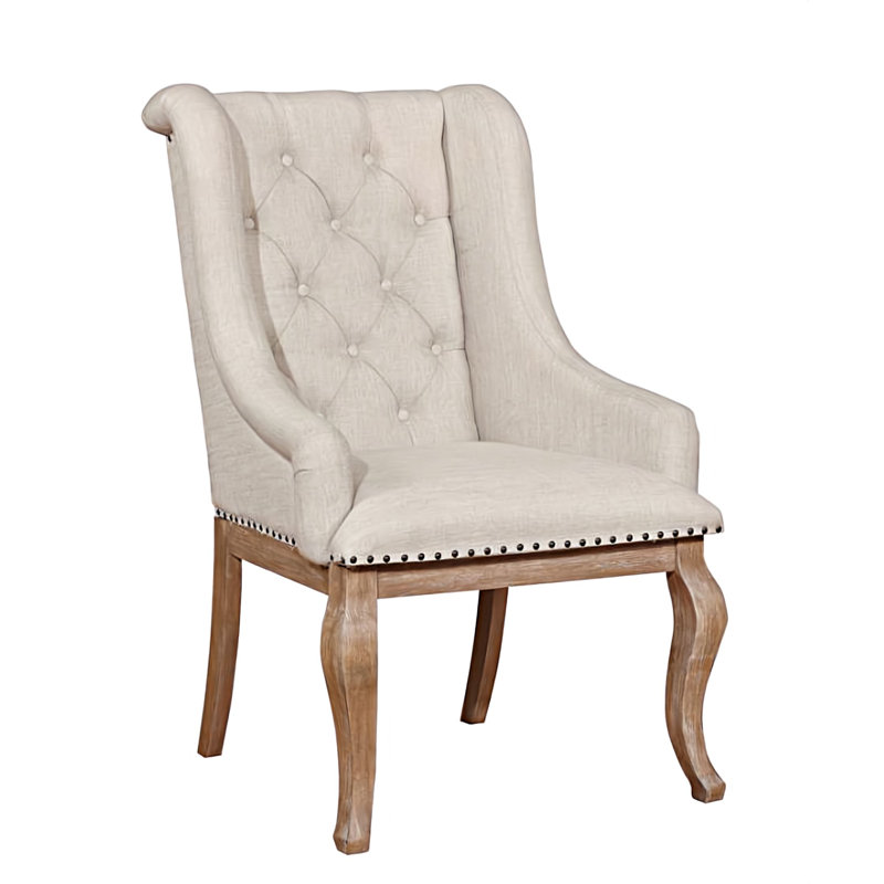 Chaise avec accoudoirs capitonnée Danese, Java antique