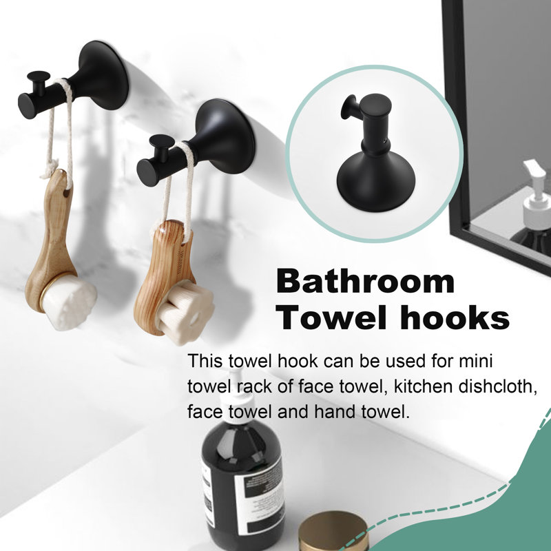 6 - Piece Bathroom Hardware Set, Matte Black, 3" H x 22" W x 3" D