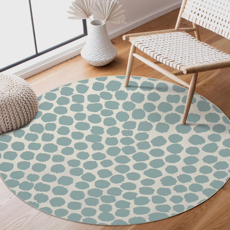 Tapis carré Puff Dotty Lake Blue 6 pi x 6 pi
