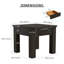 Natural Solid Wood End Table With Diamond Pastoral Pattern Inlay Design, Concealed Handle Drawer Nightstand -452198324