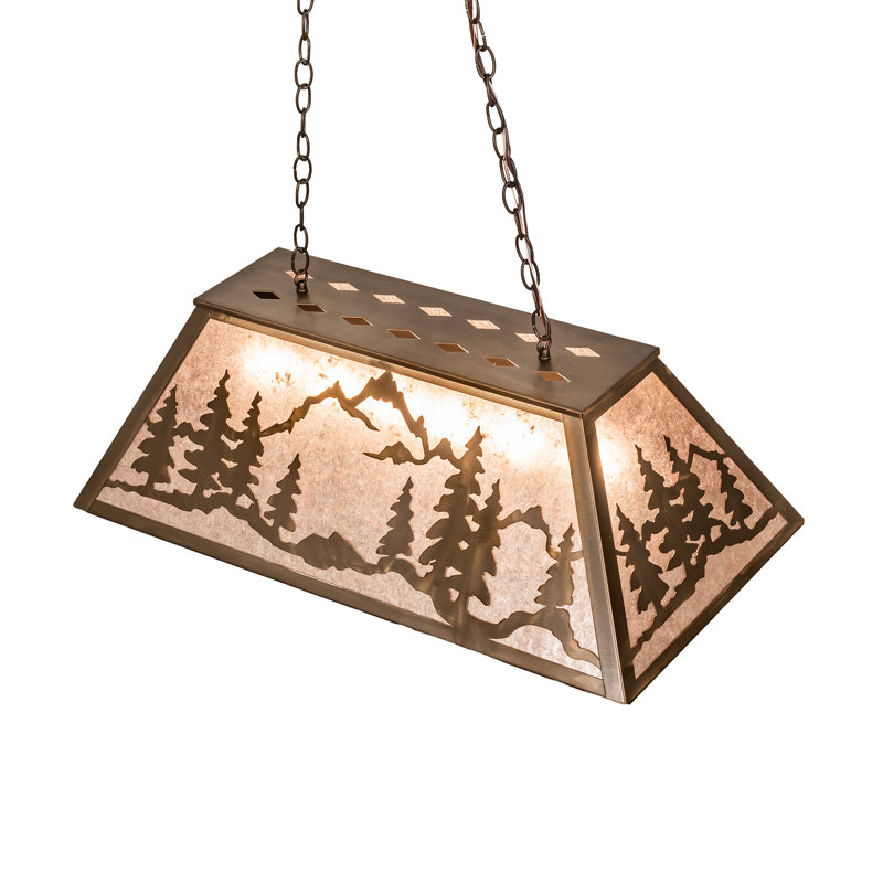 Mountain Range Gros Ventre WY 6 - Light Pendant, Amber Mica