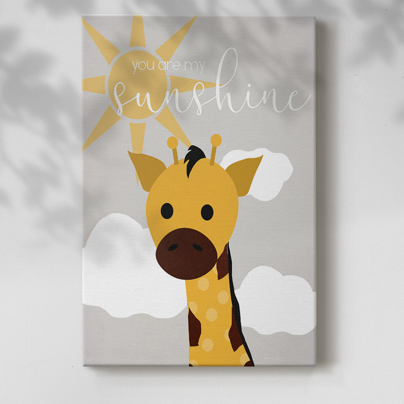 Girafe Sunshine - Cavas enveloppés de galerie, H 18 po x l 12 po