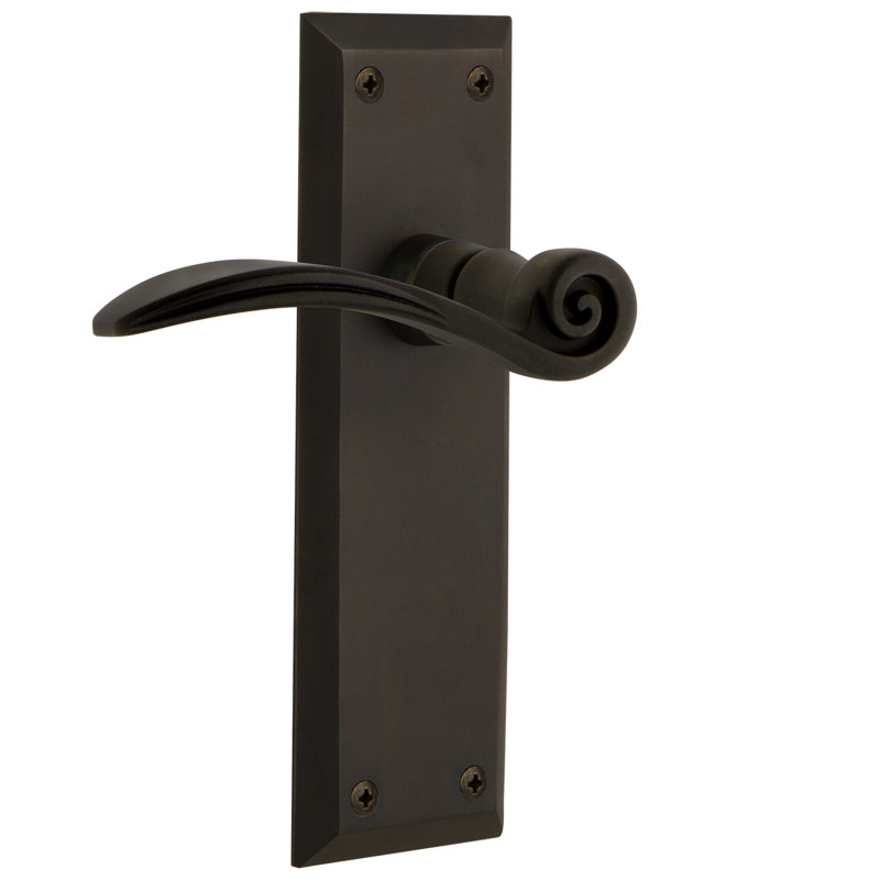 Plaque de passage New York (couloir et garde-robe) avec levier Swan, 2-3/4", Bronze frotté à l'huile