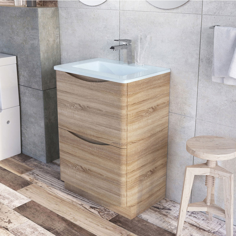 Stanhope 600mm Single Bathroom Vanity with Integrated Glass Basin