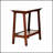 Retro Reddish Brown Narrow Slate Side Table With Storage Shelf, Perfect For Small Spaces And Mid-Century Modern Decor.