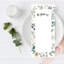 Printemps, verdure, fleurs, imprimable, cartes de menu de mariage pour imprimante de bricolage, paquet de 52