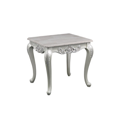 Traditional Wooden Silver End Table - Versatile For Any Decor Style Finish Living Room Functional And Stylish Addition