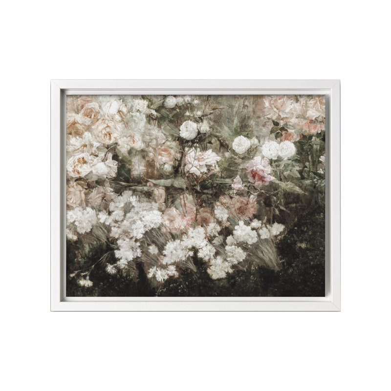 Maria Oakey Dewing - Jardin en mai, Canvas, White Framed, 08"H x 10"W