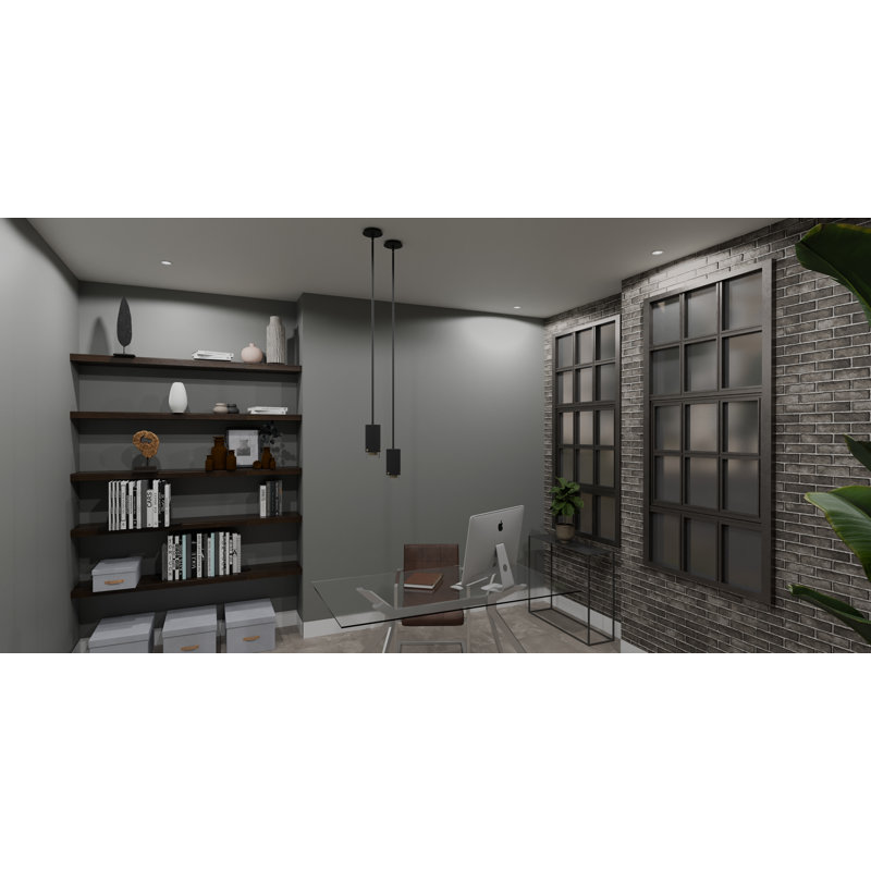 Moreauville 1 - Light Matte Black Cylinder Pendant