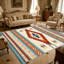 Tapis à rayures géométriques 1 pièce Southwestern Aztec-390342331