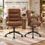 Chaise de bureau en polyuréthane, chaise de bureau pivotante à hauteur réglable avec accoudoirs rembourrés, coussin épais et pochette de rangement, chaise d'ordinateur ergonomique pour le bureau personnel