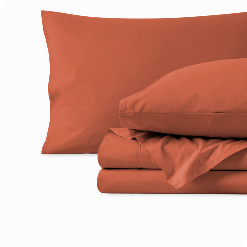 Twin French Beige Organic Cotton Percale Sheet Set