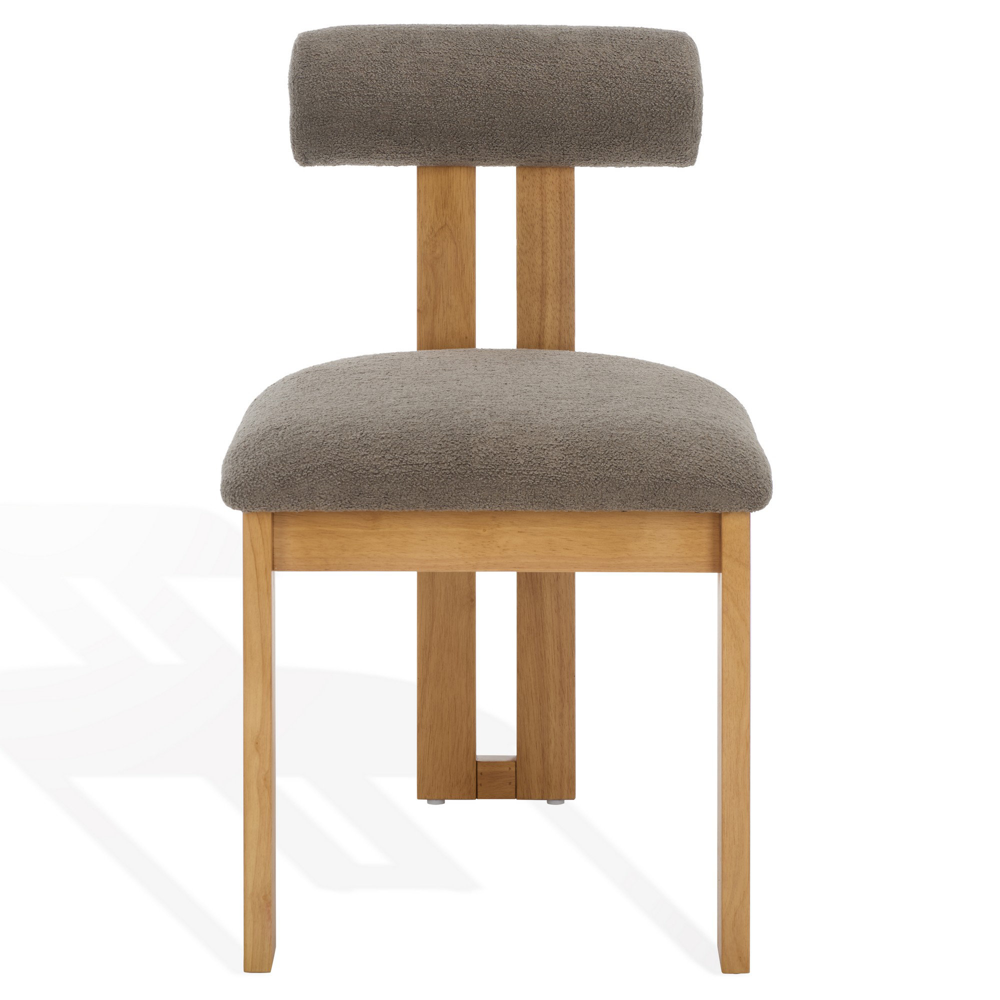 Dellar Boucle Upholstered Back Dining Chair, Dark Brown
