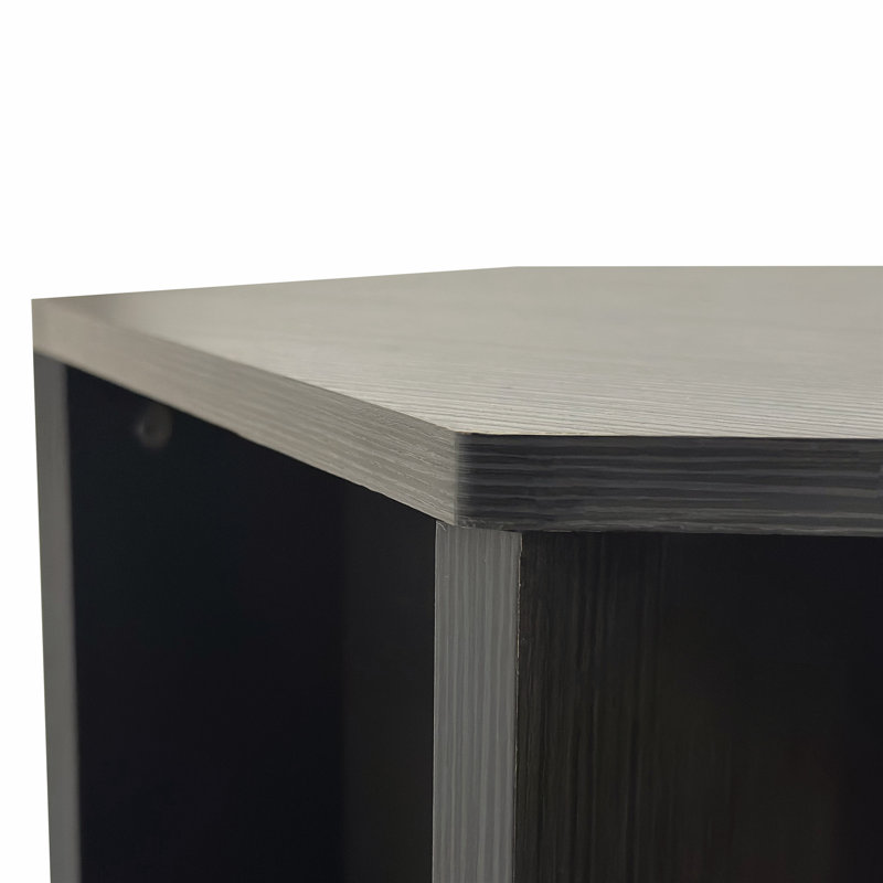Versatile Hexagonal Coffee Table with Shelf and Multiple Layout Options, Black Brown