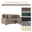 Canapé modulaire modulaire en flanelle de fourrure de lapin brun clair avec accoudoirs et coussins décoratifs Stephania-109423037