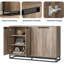 Buffet avec buffet, crédence moderne avec base en métal, brun
