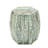 Alissa Mother of Pearl Shell Handmade Shell Mosaic Hexagon Side End Gray Accent Table with Brown Accents