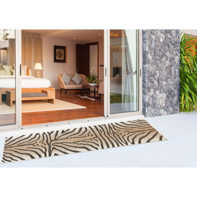 Tapis intérieur / extérieur brun clair Osman